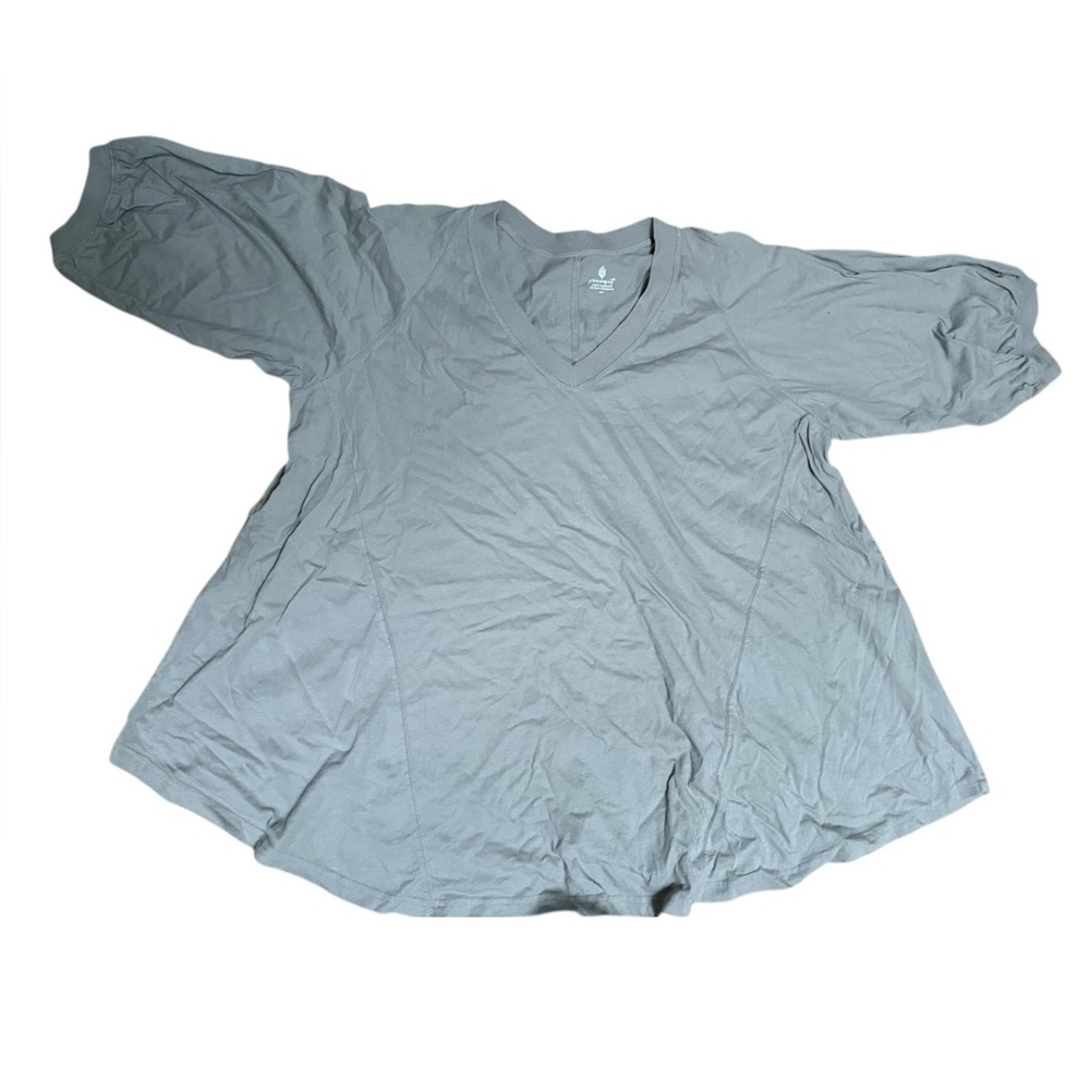 Free People Gray Short Sleeve Top